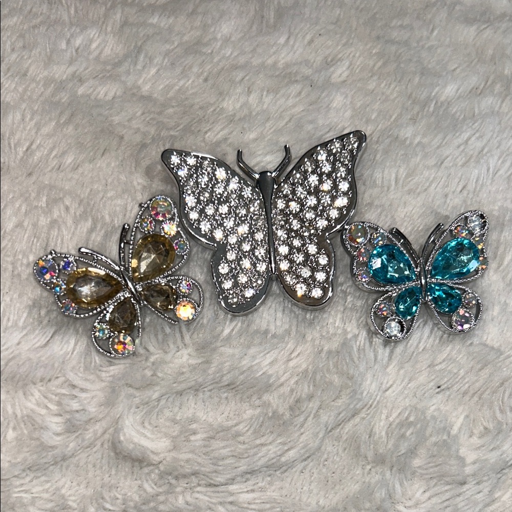 Sparkling Butterfly croc charm Set